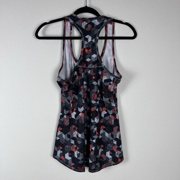 Athleta Triangular Print Chi Racerback Tank Top‎ Black Gray Orange Size XS EUC - Picture 2 of 9